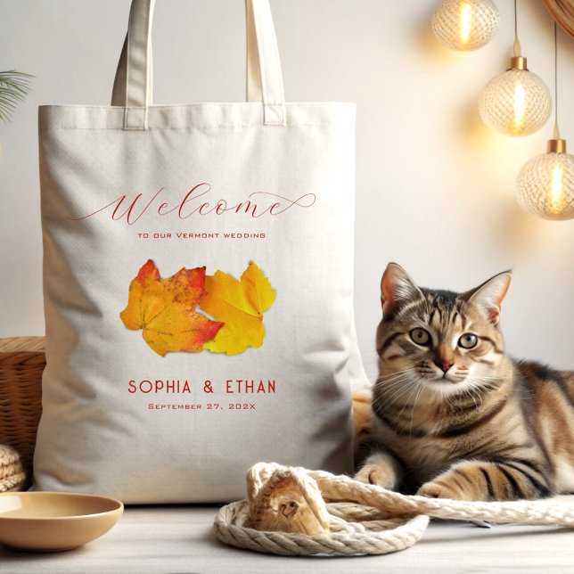 Custom Fall Wedding Welcome Bag Two Leaves (Creator Uploaded)
