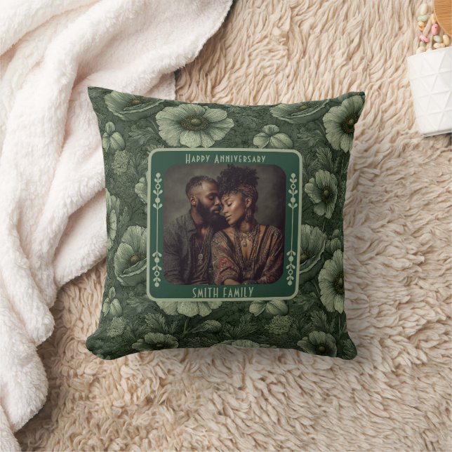 Custom Family 25Th Anniversary Throw Pillow  (Blanket)