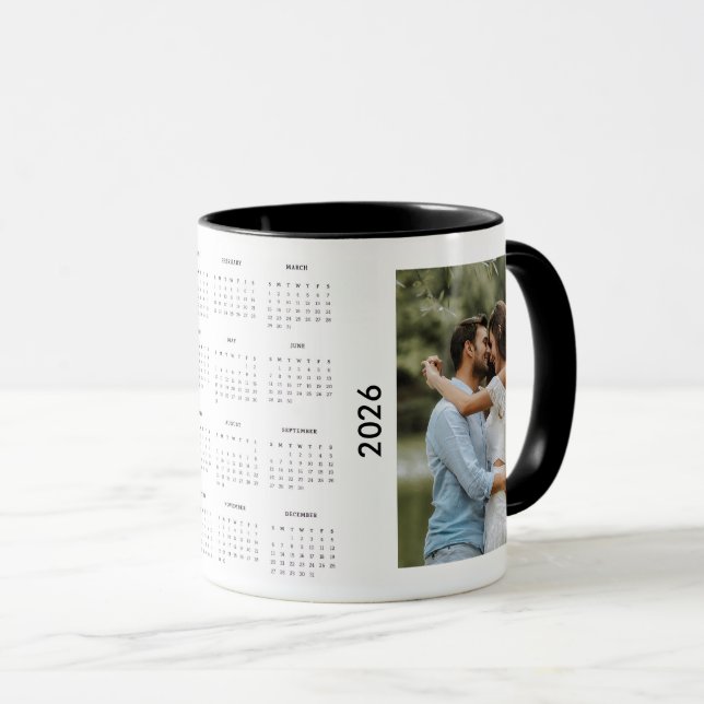 Custom Family 2 Photo 2026 Calendar  Mug (Front Right)