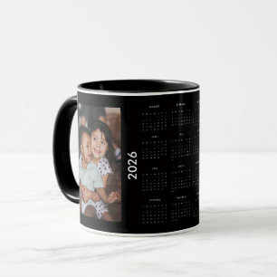 Custom Family 2 Photo 2026 Calendar Mug