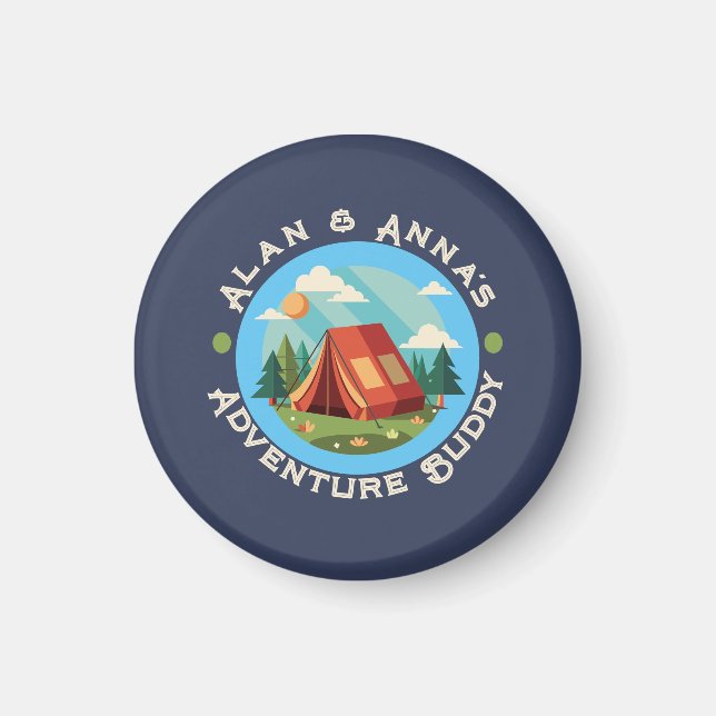 Custom Family Adventure Camp - Personalised Name Magnet (Front)