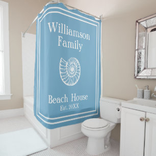 Custom Family Beach House Shell Shower Curtain