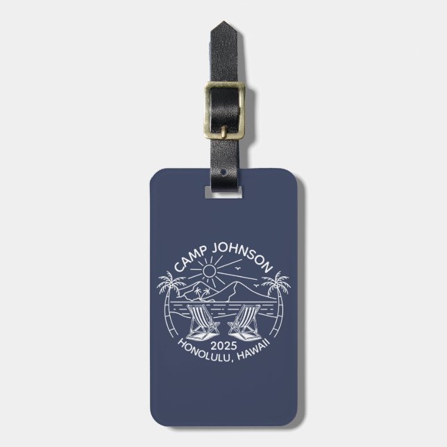 Custom Family Beach Vacation Group Matching Luggage Tag (Front Vertical)
