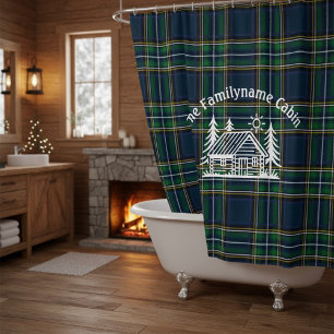 Custom Family Cabin Tartan Plaid Shower Curtain