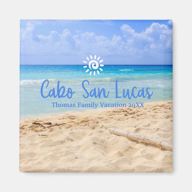 Custom Family Cabo San Lucas Vacation Christmas Magnet (Front)