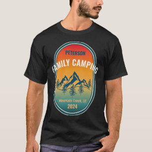 Custom Family Camping Vintage Sunset Adventure T-Shirt