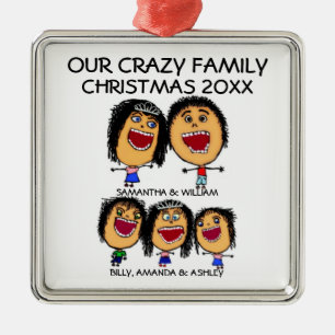 Custom Family Cartoon Christmas Ornament