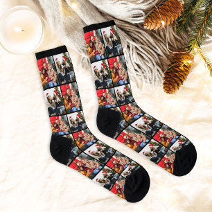 Custom Family Christmas Photo Collage Picture Socks