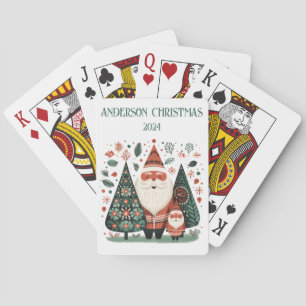 Custom Family Christmas Santa Claus Playing Cards
