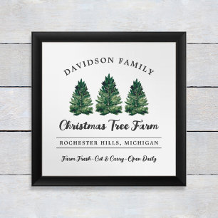 Custom Family Christmas Tree Farm Holiday Poster
