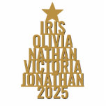 Custom Family Christmas Tree Ornament with Names Photo Sculpture Decoration<br><div class="desc">Celebrate the holidays with a personalised touch by adding this Custom Family Christmas Tree Ornament with Names to your festive decor. Perfect for honouring your loved ones, this ornament allows you to customise each family member’s name, making it a cherished keepsake for years to come. With a timeless design, it’s...</div>