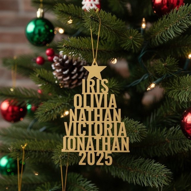Custom Family Christmas Tree Ornament with Names Photo Sculpture Decoration (Custom Family Christmas Tree Ornament with Names)