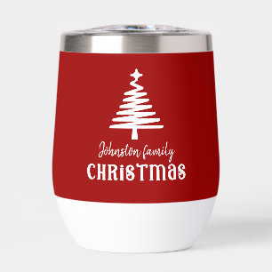 Custom family Christmas tree red 