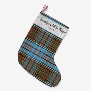 Custom Family Clan Anderson Plaid Tartan Name Small Christmas Stocking