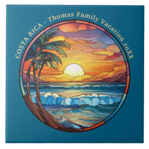 Custom Family Costa Rica Trip Souvenir Tile