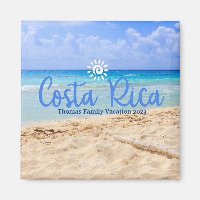 Custom Family Costa Rica Vacation Christmas Magnet (Front)