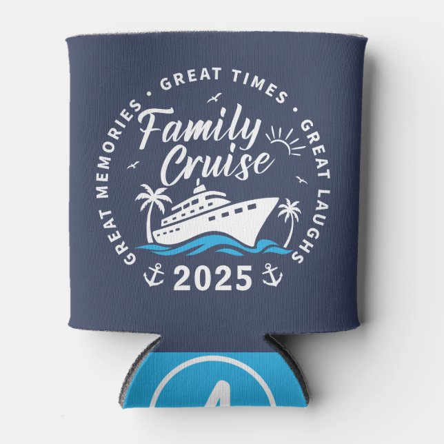 Custom Family Cruise Group Matching Cruise Trip Can Cooler (Front)