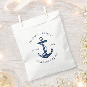 Custom Family Cruise Nautical Boat Anchor Favour Bags