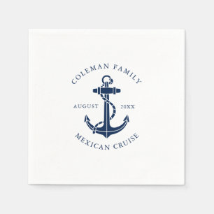 Custom Family Cruise Nautical Boat Anchor Swag Napkin