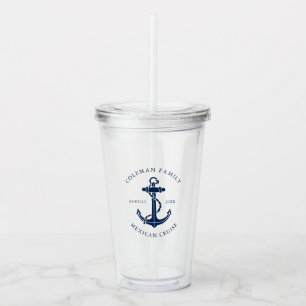 Custom Family Cruise Ship Nautical Anchor Swag Acrylic Tumbler