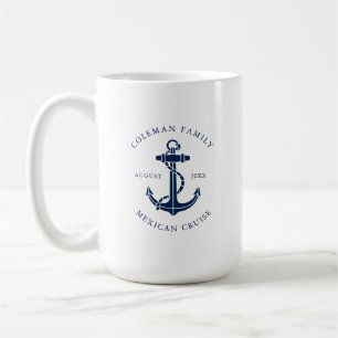 Custom Family Cruise Ship Nautical Anchor Swag Coffee Mug