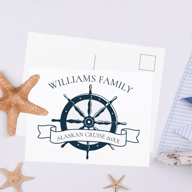 Custom Family Cruise Ship Nautical Vacation Island Postcard (Creator Uploaded)