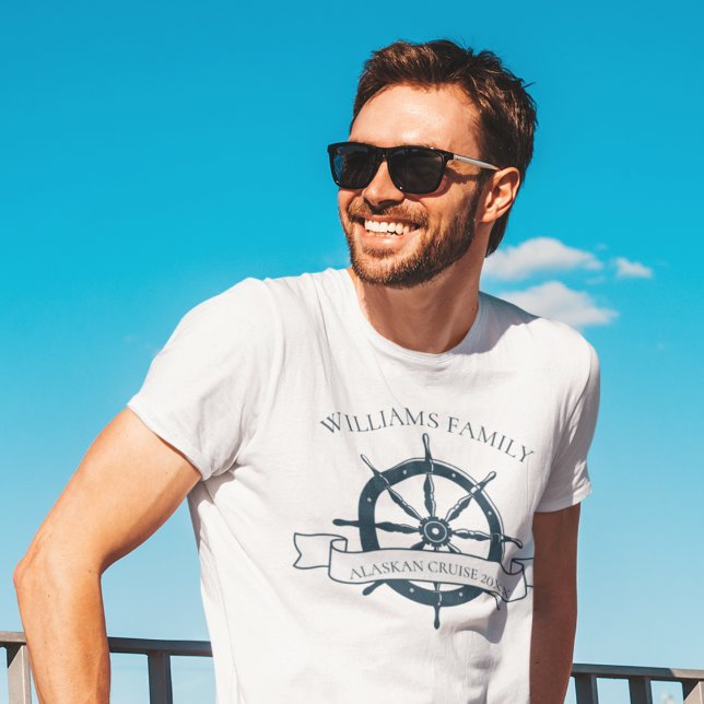 Custom Family Cruise Ship Nautical Wheel Vacation T-Shirt (Creator Uploaded)