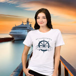 Custom Family Cruise Ship Nautical Wheel Women's Tri-Blend Shirt<br><div class="desc">Chic custom summer vacation women's tri-blend t-shirts for your beach cruise on the ocean featuring a navy blue boat steering wheel. This nautical themed design is perfect for classy matching family reunion tees to commemorate the special trip. Personalise with your last name and year.</div>