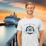 Custom Family Cruise Ship Trip Nautical Wheel<br><div class="desc">Chic custom summer vacation tri-blend t-shirts for your beach cruise on the ocean featuring a navy blue boat steering wheel. This nautical themed design is perfect for classy matching family reunion tees to commemorate the special trip. Personalise with your last name and year.</div>