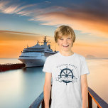 Custom Family Cruise Ship Trip Nautical Wheel Kids Tri-Blend Shirt<br><div class="desc">Chic custom summer vacation kids tri-blend t-shirts for a boy or girl on a beach cruise on the ocean featuring a navy blue boat steering wheel. This nautical themed design is perfect for classy matching family reunion tees to commemorate the special trip. Personalise with your last name and year.</div>