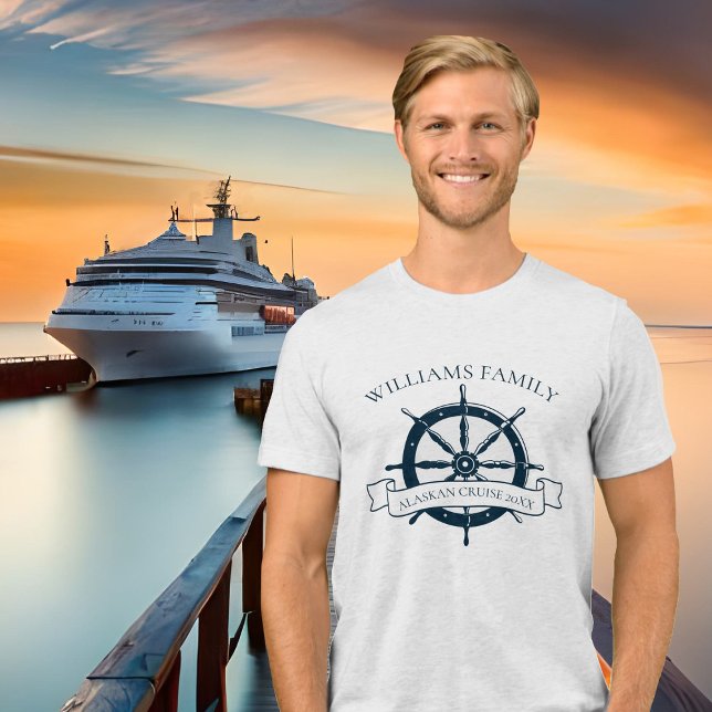 Custom Family Cruise Ship Trip Nautical Wheel Tri-Blend Shirt (Creator Uploaded)