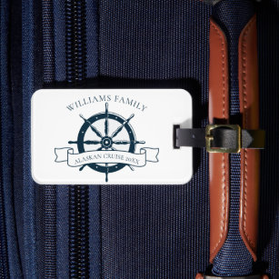 Custom Family Cruise Ship Wheel Nautical Vacation Luggage Tag