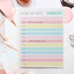 Custom Family Daily Planner or Homeschool Schedule Notepad<br><div class="desc">Keep track of your family's daily schedule or homeschool schedule with this daily notepad organised by the hour. Personalise this colourful striped design with your family name at the top.</div>