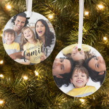 Custom FAMILY (dark text) 2-Photo Keepsake