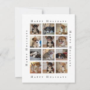 Custom Family Dog Photo Collage Puppy Christmas Holiday Card