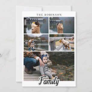 Custom Family Elegant Modern Black and White Text Invitation