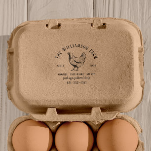 Custom Family Farm Fresh Eggs Vintage Rubber Stamp