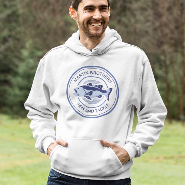 Custom Family Fishing Trip Blue Lake Fisherman Hoodie (Creator Uploaded)