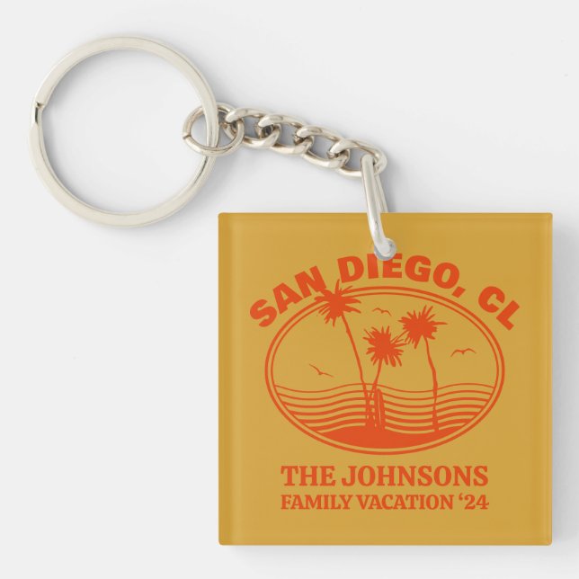 Custom Family Friends Beach Vacation Matching Key Ring (Front)