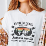 Custom Family Friends Ski Trip Group Matching T-Shirt<br><div class="desc">Create lasting memories with our custom custom ski trip shirt for families, friends, or groups. It's perfect for celebrating your snow adventure! Personalise it with your family name or group trip details to make it uniquely yours. Ideal for ski enthusiasts and as a winter vacation souvenir, it’s great for matching...</div>