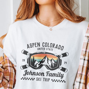 Custom Family Friends Ski Trip Group Matching  T-Shirt