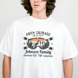 Custom Family Friends Ski Trip Group Matching  T-Shirt<br><div class="desc">Create lasting memories with our custom custom ski trip shirt for families, friends, or groups. It's perfect for celebrating your snow adventure! Personalise it with your family name or group trip details to make it uniquely yours. Ideal for ski enthusiasts and as a winter vacation souvenir, it’s great for matching...</div>