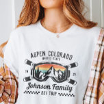 Custom Family Friends Ski Trip Group Matching  T-Shirt<br><div class="desc">Create lasting memories with our custom custom ski trip shirt for families, friends, or groups. It's perfect for celebrating your snow adventure! Personalise it with your family name or group trip details to make it uniquely yours. Ideal for ski enthusiasts and as a winter vacation souvenir, it’s great for matching...</div>