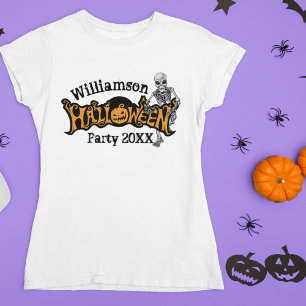 Custom Family Halloween Party Skeleton Women's T-Shirt