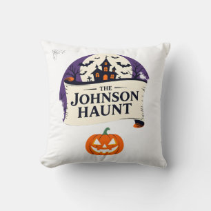 Custom Family Haunted Home Pillow - Personalised H