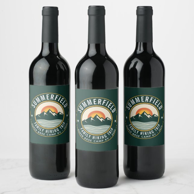 Custom Family Hiking Trip Matching Wine Label (Bottles)