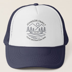 Custom Family Lake Camping Vacation Group Matching Trucker Hat