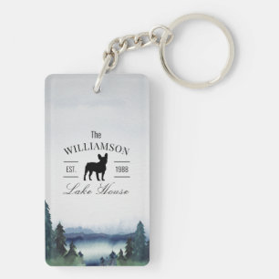 Custom Family Lake House Watercolor   Key Ring