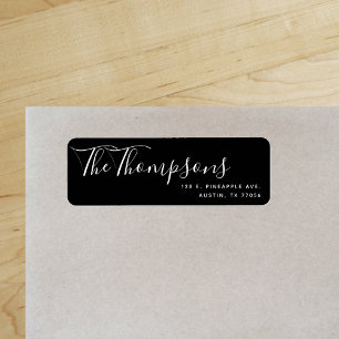 Custom Family Last Name Black Return Address