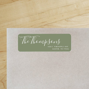 Custom Family Last Name Green Return Address